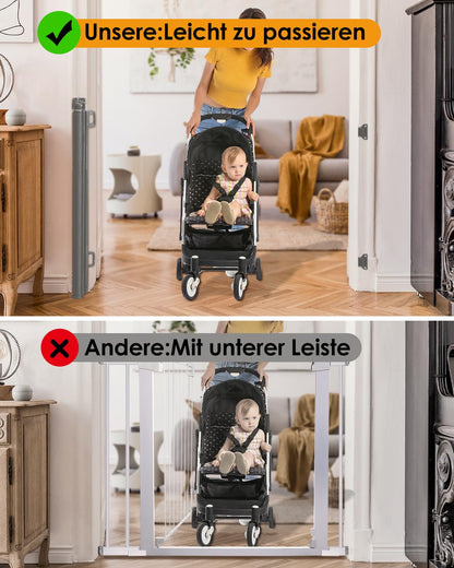 derimkcoa Treppenschutzgitter ausziehbar 0-140 cm, Grau