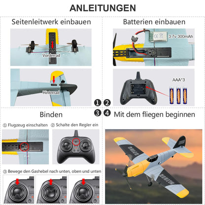 HAWK'S WORK BF-109 3-Kanal RC-Flugzeug mit 6-Achsen-Gyro