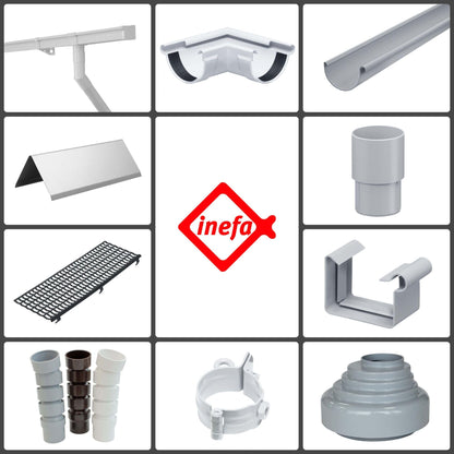 INEFA Laubfangstreifen-Set 30x Dachrinnen Laubschutz NW100-150 Grau