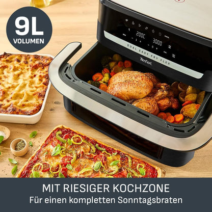 Tefal Dual Easy Fry Flex Heissluftfritteuse 9 L, 2 Kammern, EY9228