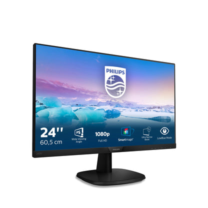 Philips 243V7QJABF 24 Zoll Full HD Monitor - Schwarz. Zeigt digitale Inhalte für Büro & Unterhaltung.