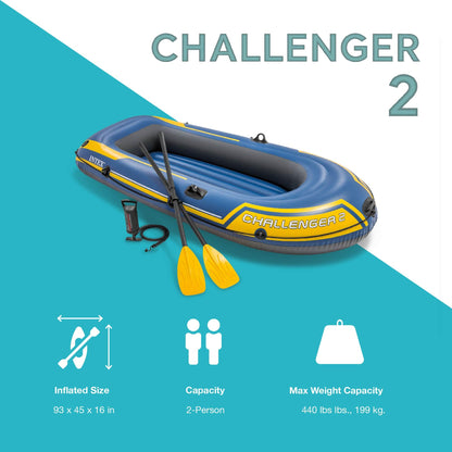 Intex Challenger 2 Aufblasbares Schlauchboot - 2 Personen, Blau