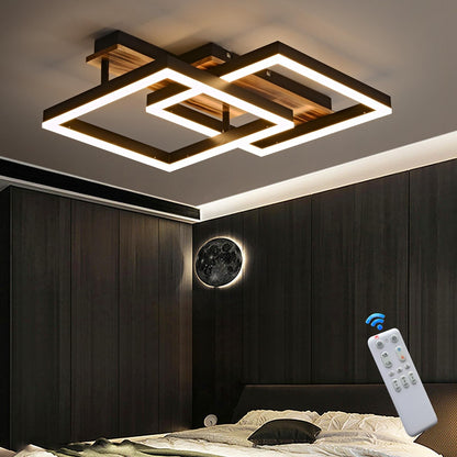 SEATAIN LED Deckenleuchte dimmbar Holz schwarz 47cm