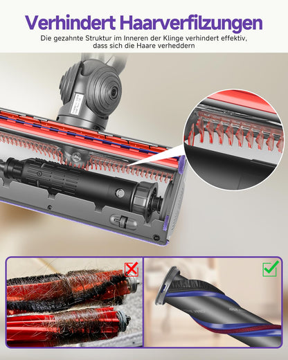 Yivy Bodendüse für Dyson V11 V15 V10 V8 V7, Anti-Tangle Ersatzbürste