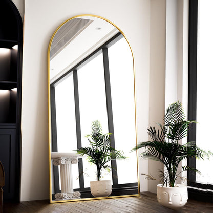 BEAUTYPEAK Grosser Bogen Ganzkörperspiegel 180x76 cm Gold