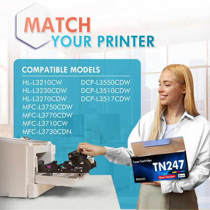 inkalfa Toner 5er-Pack kompatibel für Brother TN-243CMYK TN-247