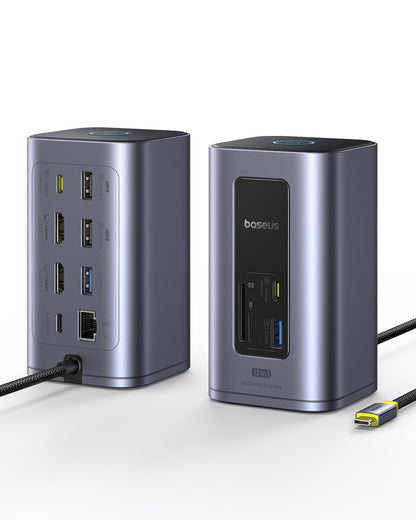 Baseus Nomos Air 12-in-1 Dockingstation USB-C - Dual 4K HDMI