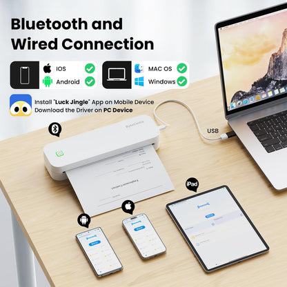 ByteCintia D80 Mobiler A4 Thermodrucker – Bluetooth Weiss