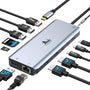 LIONWEI USB-C Dockingstation 13-in-1 Dual Monitor Triple Display mit HDMI-, DisplayPort- und USB-Anschlüssen