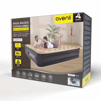 AVENLI Luftbett 2-Personen selbstaufblasend mit Pumpe 203x157x47cm