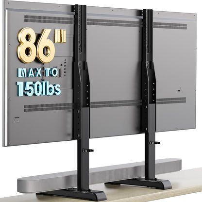 AX WABER TV-Ständer höhenverstellbar für 24-86 Zoll, VESA 800x600, zwei gepolsterte Standfüsse