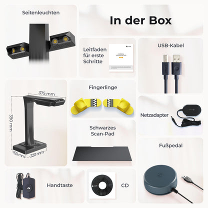 CZUR ET18 Profi Buchscanner A3 - 18 Megapixel Dokumentenscanner
