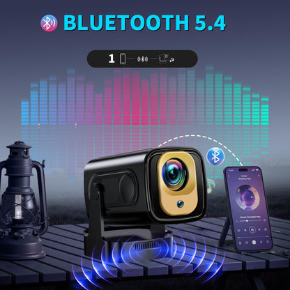 Mini Beamer 4K Android Projektor 2026 Modell – 270° drehbar, schwarz