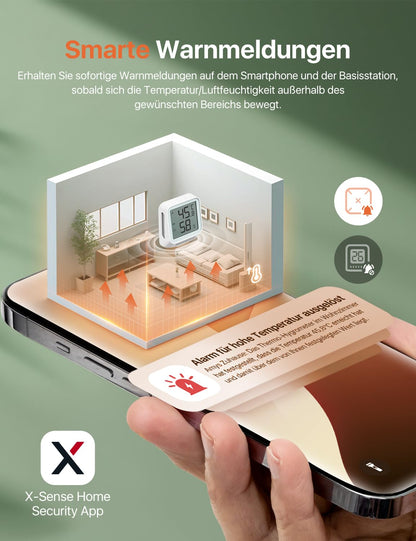 X-Sense WLAN Thermometer Hygrometer innen, 3 Stück, mit App