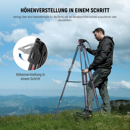 NEEWER LL38 Videostativ mit Fluidkopf 2m - für DSLR Kameras