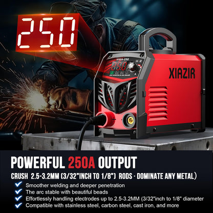 XIAZIR Elektroden-Schweissgerät 250A, IGBT Inverter mit LED-Display