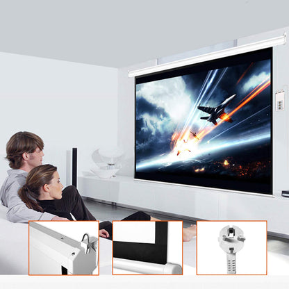 CCLIFE Elektrische Motor Beamer Leinwand – 85/95 Zoll