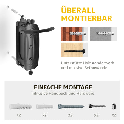 monTEK Schwenkbare Fahrrad Wandhalterung - Platzsparend