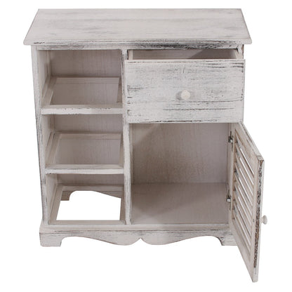 Mendler Kommode mit 3 Körben - Shabby-Look Weiss