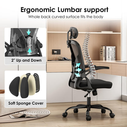 Farini Bürostuhl ergonomisch höhenverstellbar mit Kopfstütze
