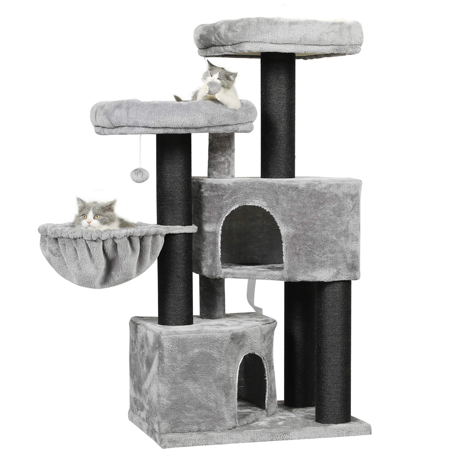 MSmask Kratzbaum XXL Katzenbaum – Gross, Stabil & Hoch. Sisalbaum, Plattformen, Höhlen für Katzen zum Klettern, Kratzen & Ruhen.