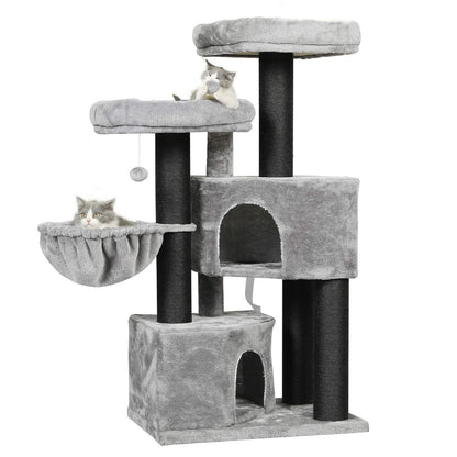 MSmask Kratzbaum XXL Katzenbaum – Gross, Stabil & Hoch. Sisalbaum, Plattformen, Höhlen für Katzen zum Klettern, Kratzen & Ruhen.