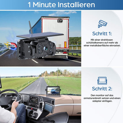 VASTEND Solar Rückfahrkamera kabellos VS-7A mit 7 Zoll Monitor