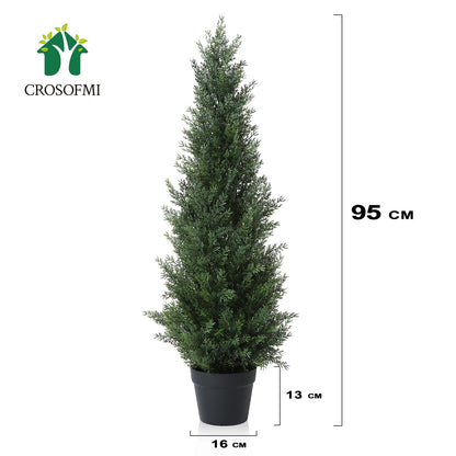 CROSOFMI Kunstpflanze Zedernbaum 95 cm im Topf, 2er-Set