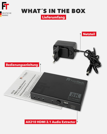 FeinTech AX210 HDMI 2.1 Audio Extractor 4K 120Hz 8K VRR ARC