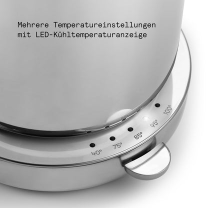 Aarke Wasserkocher Edelstahl mit Temperaturwahl - Steel