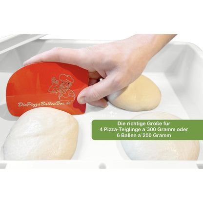 RoyalFay Pizzaballenbox 2er Set Gärbox 30x40x8 cm mit Deckel weiss