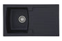 Respekta Boston Mineralitespüle – schwarz, 1 Becken, 86x50 cm. Rechteckige, schwarze Mineralitespüle zum Abwaschen und Spülen in der Küche.