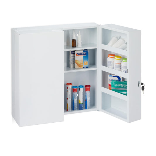 Relaxdays Medizinschrank XXL - abschliessbar, weiss