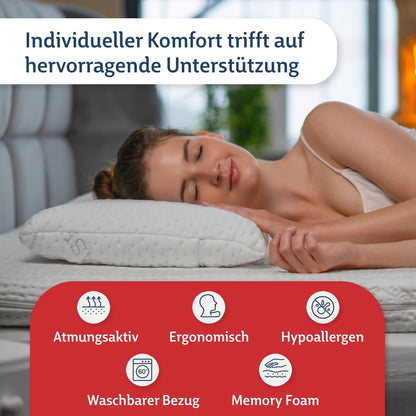 FMP Matratzenmanufaktur Orthopädisches Nackenstützkissen Visco 6 cm weiss