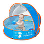 Peradix 4-in-1 Pop-Up Baby Planschbecken mit UV-Schutz und Moskitonetz, blaues Zelt mit abnehmbarem Sonnendach