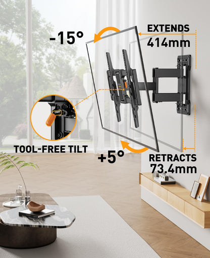 Perlegear TV Wandhalterung schwenkbar neigbar, 42-86 Zoll, max. 60 kg