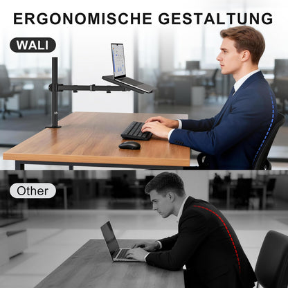 WALI Laptop Halterung M00LP für Schreibtisch bis 17 Zoll, schwarz