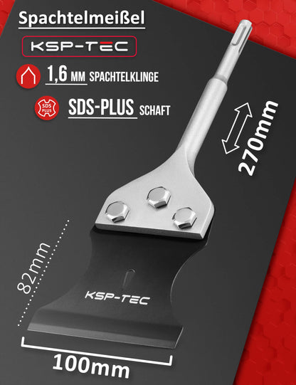 KSP-TEC SDS Plus Spachtelmeissel inkl. Ersatzklinge für Bohrhammer