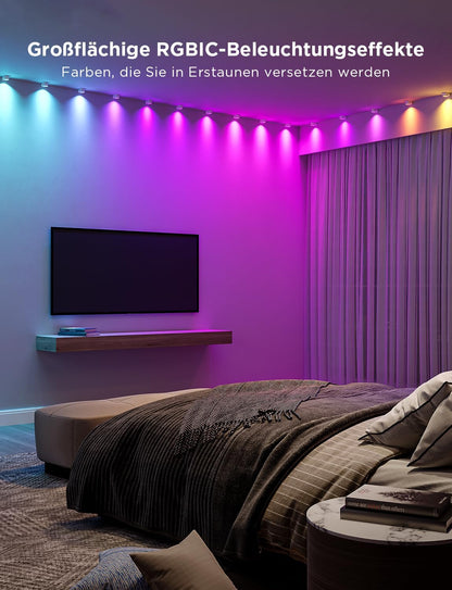Govee smarte RGBIC WiFi Wandleuchte innen - Weiss, 3M