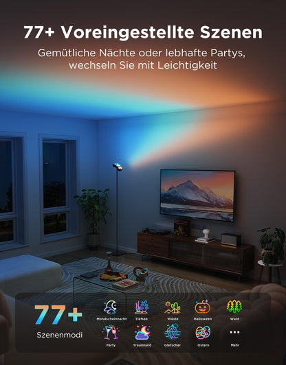 Govee Deckenfluter LED Stehleuchte – RGBWWIC Matter Schwarz 170cm