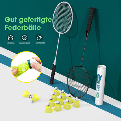 AboveGenius Badmintonschläger 6er Set AG-6BR mit 6 Nylon-Federbällen