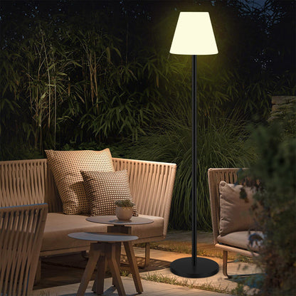 Ecvivk Solar LED Stehlampe RGB dimmbar IP65 höhenverstellbar mit Metallsockel und Metallstangen für den Aussenbereich