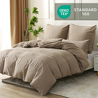 SOULFUL Doppelte Muslin Baumwolle Bettwäsche-Set 220x240 Kaffeebraun