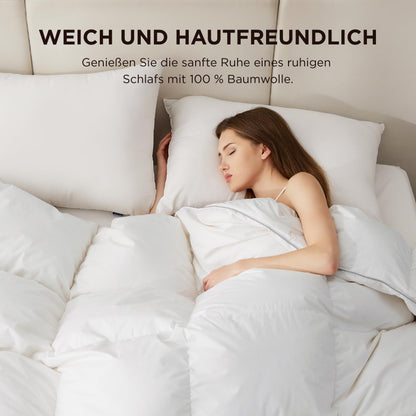 BEDSURE Daunendecke 155x220 Winterdecke 90% Daunen - Weiss