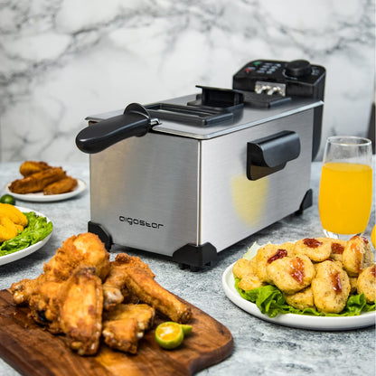 Aigostar Ushas Fritteuse 3 L, 2200 W, Edelstahl, BPA-frei