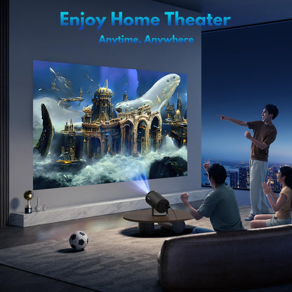 Mini Beamer Tragbarer Smart Projektor 180° - 1080P 4K Dual WiFi