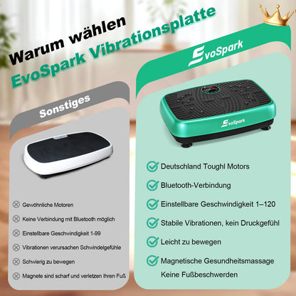 EvoSpark Vibrationsplatte JTF017D-D mit Doppelmotor, Grün
