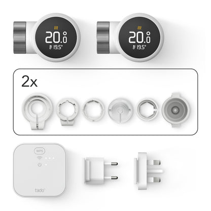 tado° Smartes Heizkörperthermostat X Starter Kit mit Bridge X