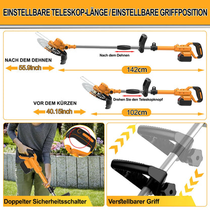 WISDOM LIFE Akku-Rasentrimmer 4-in-1 Freischneider 21V mit 2 Akkus