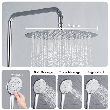 JOHO Duschsystem Regendusche - Edelstahl Rund D25cm